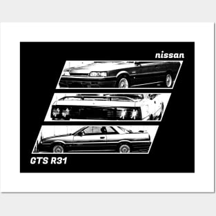 NISSAN SKYLINE GTS R31 Black 'N White Archive 2 (Black Version) Posters and Art